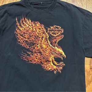Harley Davidson Flaming Eagle Graphic T-shirt Key West Florida Sz Approx M Biker